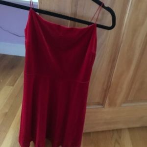 Urban outfitters red velvet mini dress